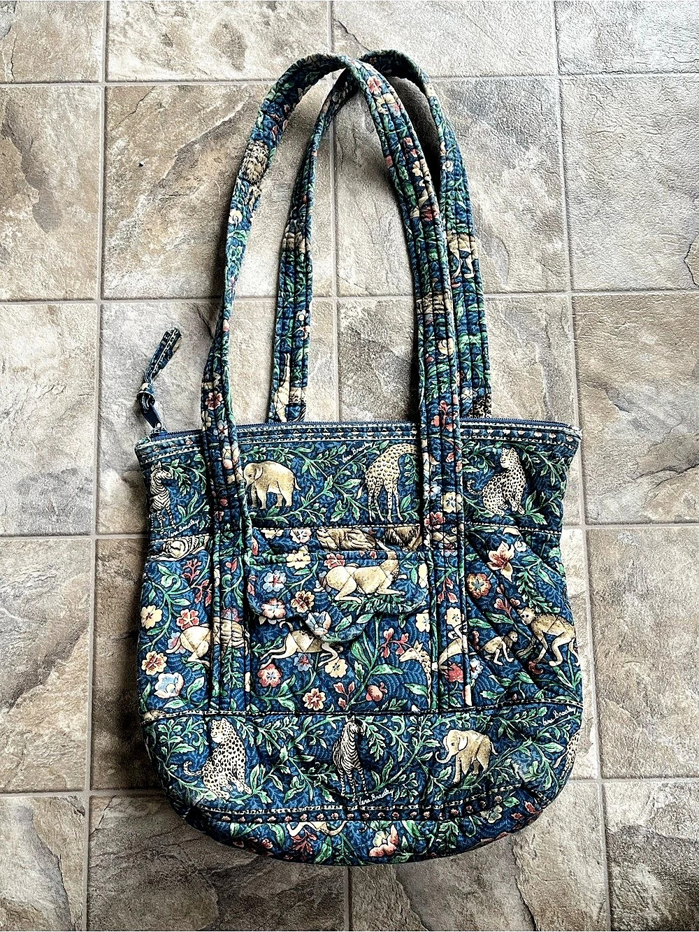 Vera Bradley Animal Kingdom Tote Bag Blue & Green